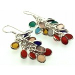 Multi Coloured Gemstone Gypsy Charm Earrings