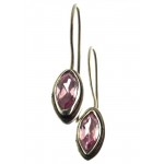 Amethyst Gemstone Sterling Silver Fishhook Earrings