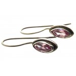 Amethyst Gemstone Sterling Silver Fishhook Earrings