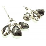 Herkimer Diamond Gemstone Sterling Silver Fishhook Earrings