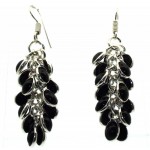 Black Obsidian Gemstone Gypsy Charm Fishhook Earrings 03