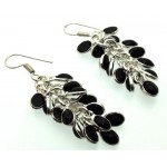 Black Obsidian Gemstone Gypsy Charm Fishhook Earrings 03