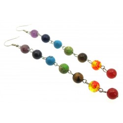 Chakra Gemstone Bead Earrings