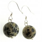 12mm Dalmation Jasper Fishhook Earrings