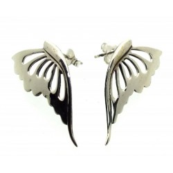 Sterling Silver Butterfly Wing Stud Earrings