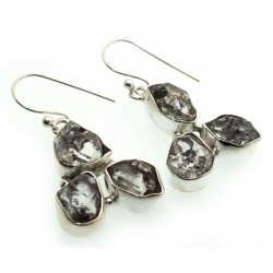 Sterling Silver Herkimer Diamond Fishhook Earrings 03