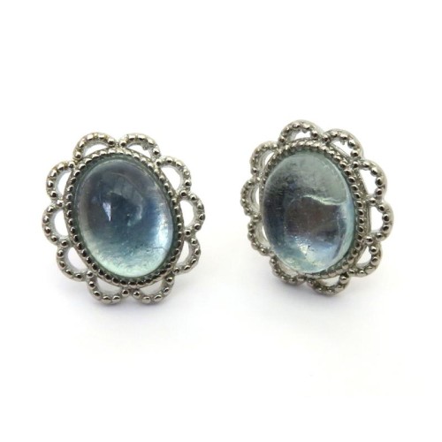 Aquamarine 925 Silver Stud Earrings