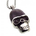 Amethyst Skull Chain Necklace