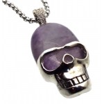 Amethyst Skull Chain Necklace