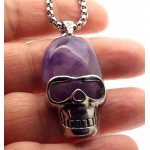 Amethyst Skull Chain Necklace