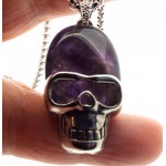 Amethyst Skull Chain Necklace