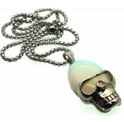 Opalite Skull Chain Necklace