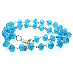 20 Inch Blue Crystal Glass Bead Necklace