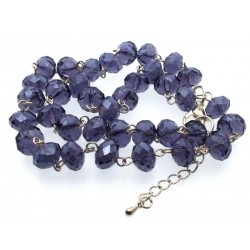 20 Inch Purple Crystal Glass Bead Necklace