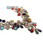 Multi Coloured Gemstone Gypsy Charm Necklace