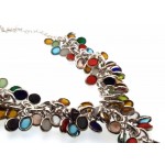 Multi Coloured Gemstone Gypsy Charm Necklace