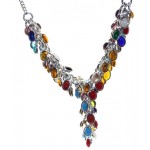 Multi Coloured Gemstone Gypsy Charm Necklace