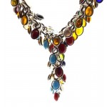 Multi Coloured Gemstone Gypsy Charm Necklace