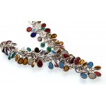Multi Coloured Gemstone Gypsy Charm Necklace