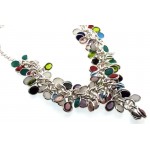 Multi Coloured Gemstone Gypsy Charm Necklace