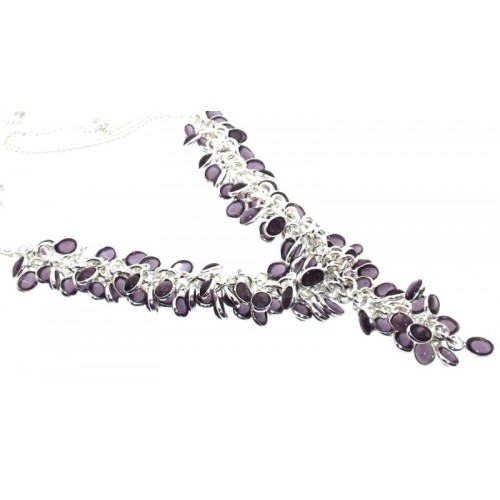 Lilac Amethyst Indian Silver Gypsy Charm Necklace