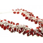 Red Coral Gemstone Gypsy Charm Necklace