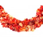 Red Agate Gemstone Chip Collar Necklace