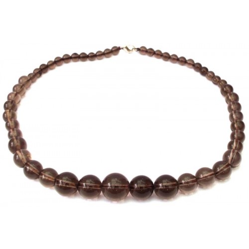 Smoky Quartz Gemstone Bead Necklace