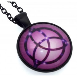Purple Triquetra Glass Dome Chain Necklace