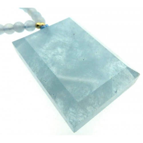 Aquamarine Gemstone 24 inch Necklace 01