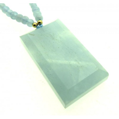 Aquamarine Gemstone 24 inch Necklace 03