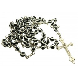Evil Eye Bead Rosary Necklace