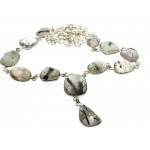 Black Toumalated Quartz Indian Silver Necklace 02