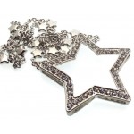 Bling Large Metal Crystal Glass Star Necklace