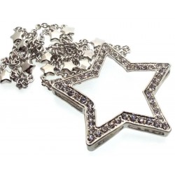 Bling Large Metal Crystal Glass Star Necklace