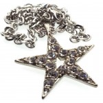 Bling Medium Metal Crystal Glass Star Necklace