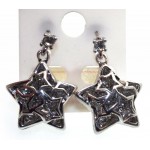 Bling Metal Crystal Glass Star Necklace and Earring Set