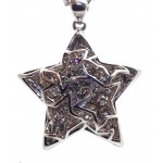 Bling Metal Crystal Glass Star Necklace and Earring Set