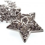 Bling Metal Crystal Glass Star Necklace and Earring Set