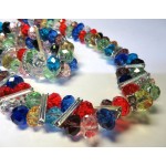 Colourful Glass Bead Necklace and Bracelet Set