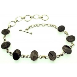 Shungite Gemstone Sterling Silver Bracelet