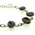 Shungite Gemstone Sterling Silver Bracelet