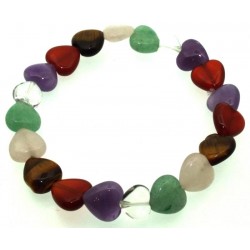 Mixed Gemstone Heart Bracelet