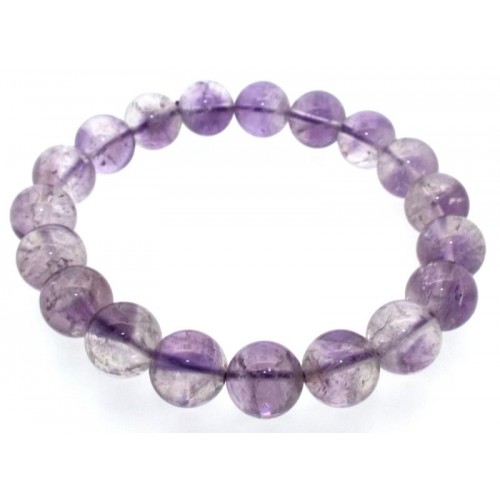 10mm Lilac Amethyst Gemstone Power Bracelet