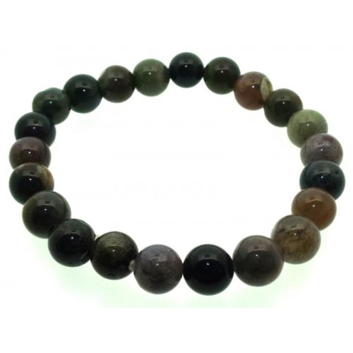 8mm Indian Agate Gemstone Power Bracelet