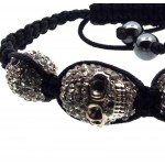 Diamonte Skull Bling Bead Bracelet