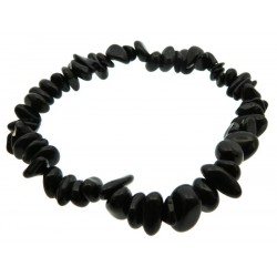 Black Tourmaline Gemstone Small Pebble Bracelet