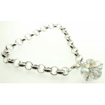 Belcher Chain Crystal Glass Charm Bracelet