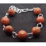 Faceted Goldstone Gemstone Bead Bracelet