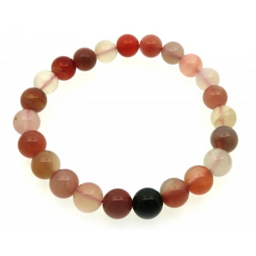 8mm Mixed Agate Gemstone Power Bracelet